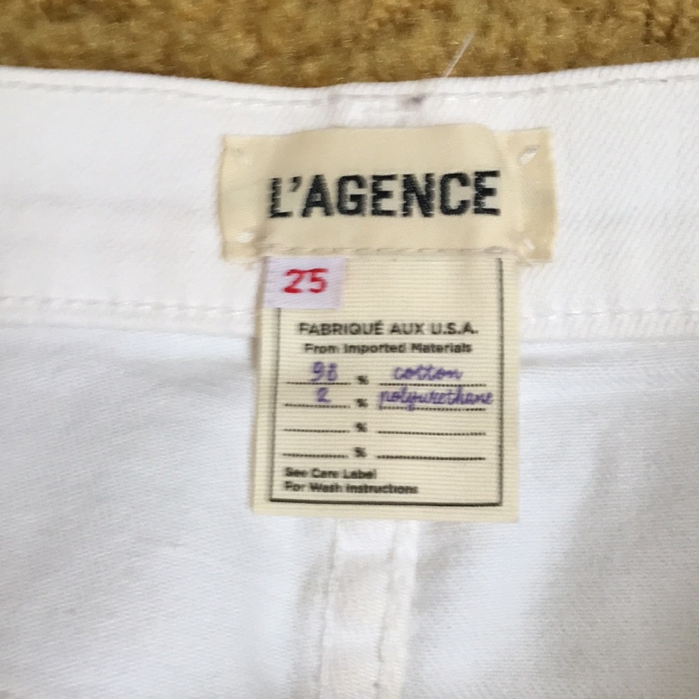 L’agence Balboa Distressed Shorts $225 White - Picture 2 of 4